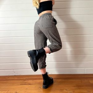 Checkered Print High Waist Pants